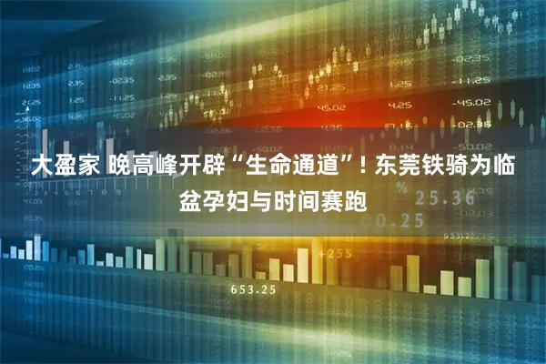 大盈家 晚高峰开辟“生命通道”! 东莞铁骑为临盆孕妇与时间赛跑